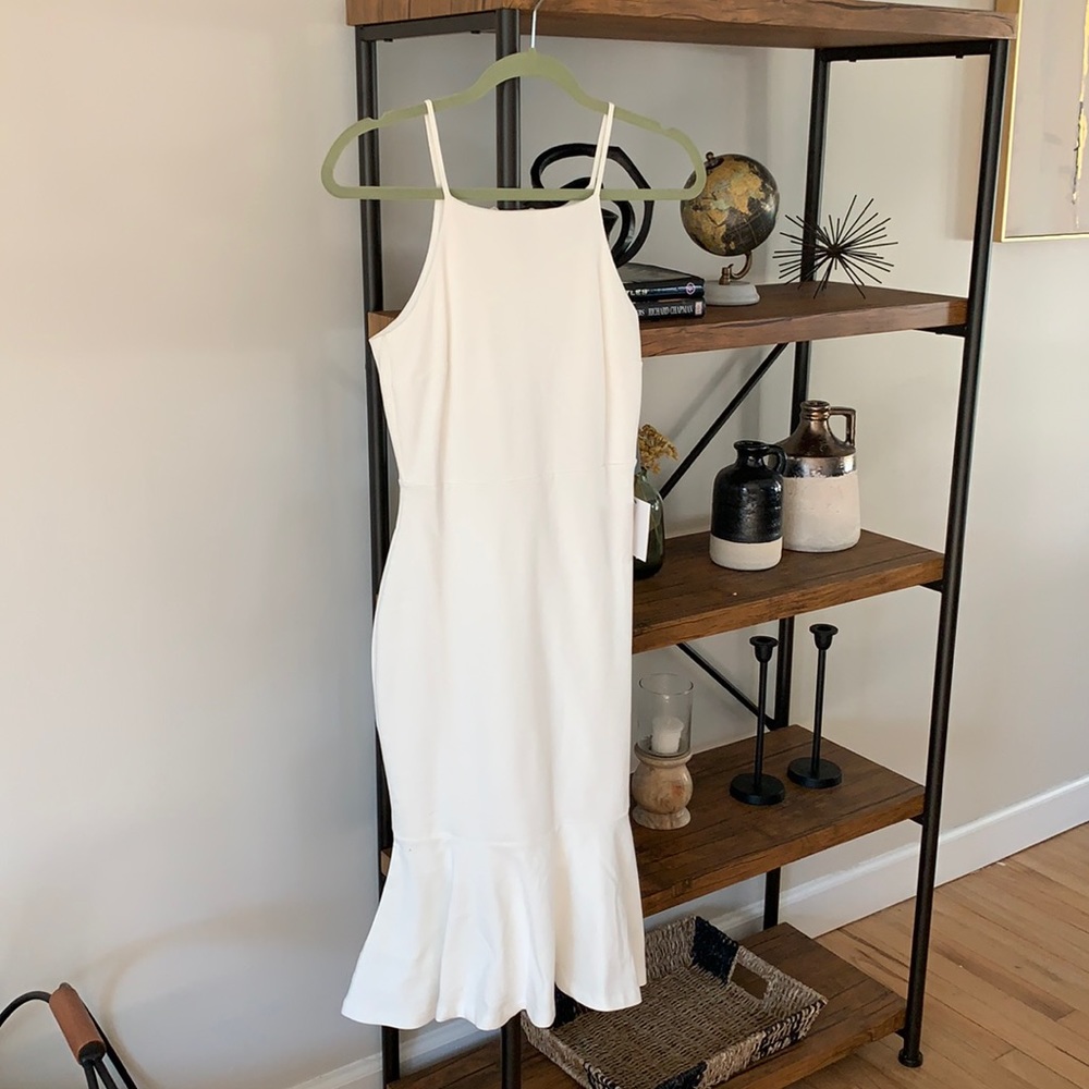 LULUS -This Could Be Love White Bodycon Midi Dress